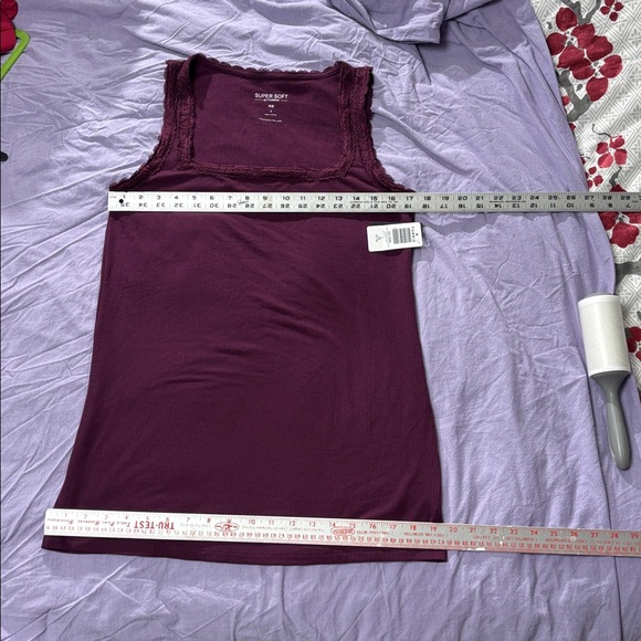 Torrid size 1 rib super soft cami with lace details NWT in purple - Picture 2 of 7